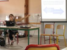 photo d'Isabelle Dudouet Bercegeay, pendant son intervention