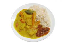 photo d'un plat de curry de légumes végane